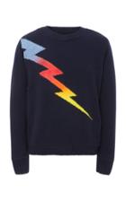 The Elder Statesman M'o Exclusive Lightning Intarsia Cashmere Sweater