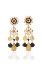 Dolce & Gabbana Charms Gold-plated And Glass Clip Earrings