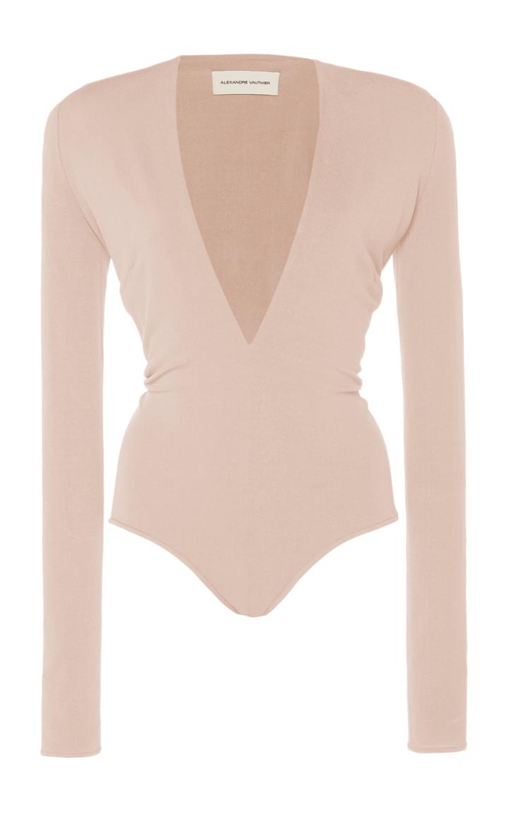 Alexandre Vauthier Plunging Crepe Body Suit