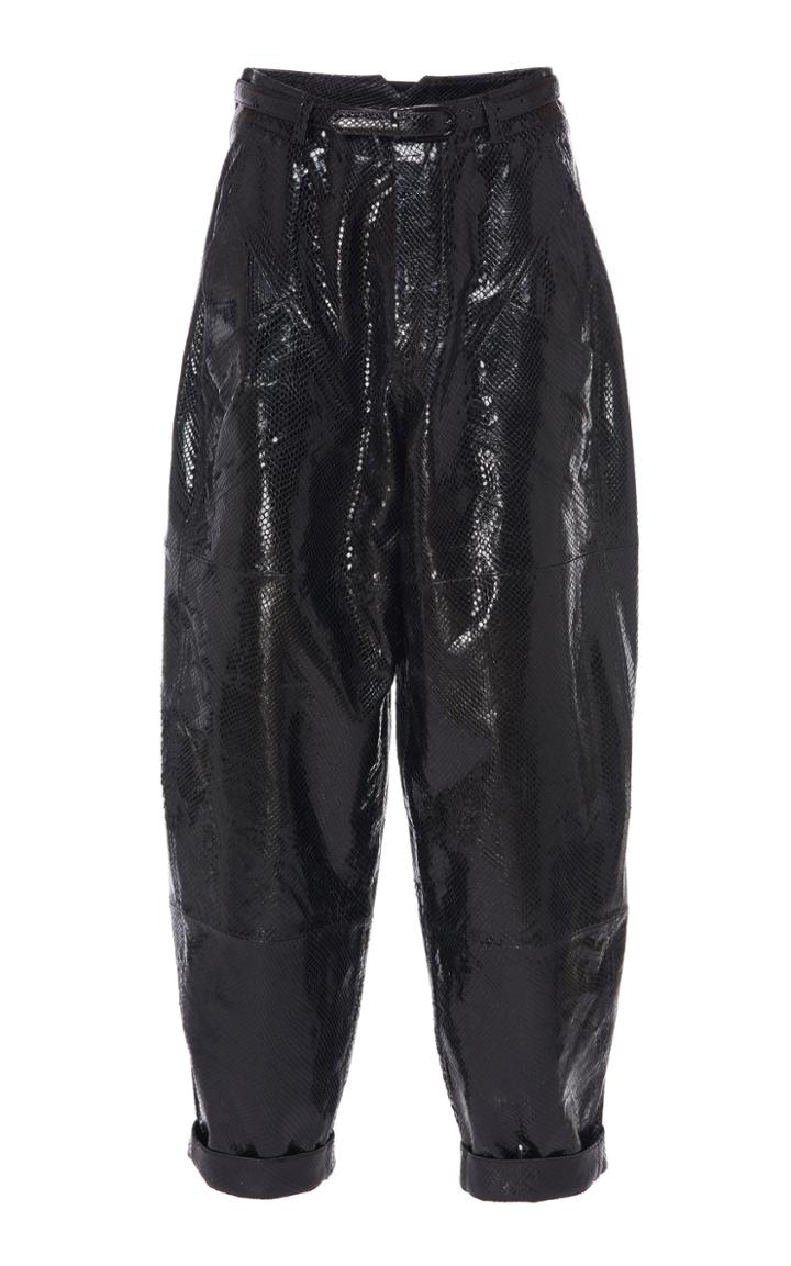 Philosophy Di Lorenzo Serafini Python Print Leather Trousers