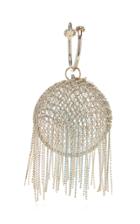 Rosantica Camelia Brass Bag With Crystal Fringe