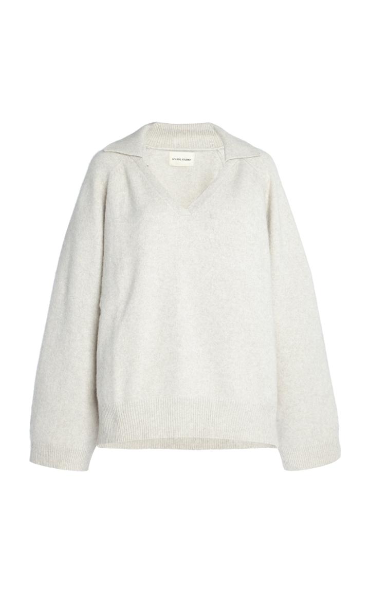 Loulou Studio Sperone Oversized Wool-blend Polo Sweater