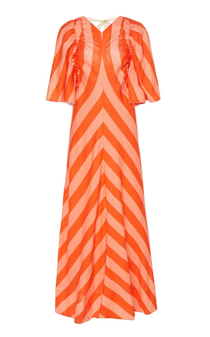 Moda Operandi Lee Mathews Mariko Striped Linen Maxi Dress Size: 1