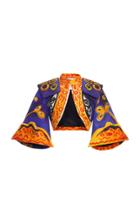 Moda Operandi Moschino Printed Cotton Cropped Jacket Size: 36