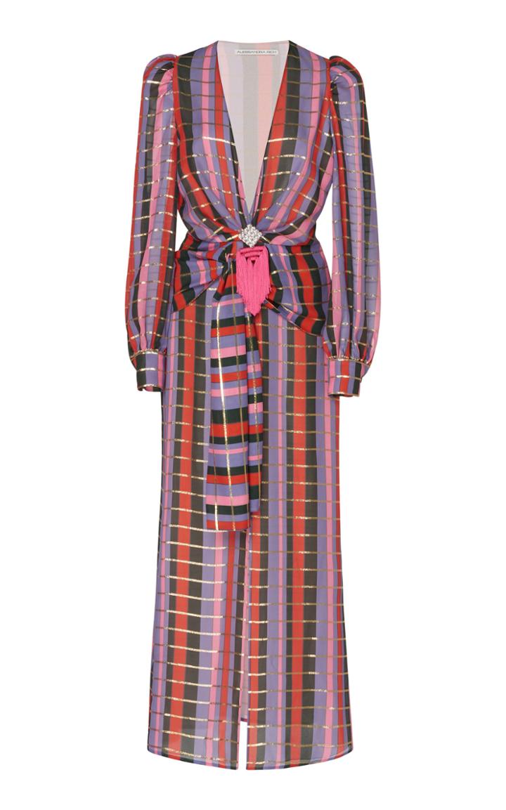 Alessandra Rich Multicolored Silk Georgette Dress