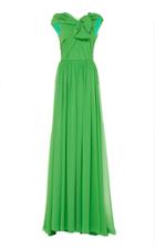 Delpozo Draped Silk-georgette Gown