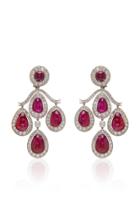 Pat Saling One Of A Kind Ruby And Diamond Girandole Earrings