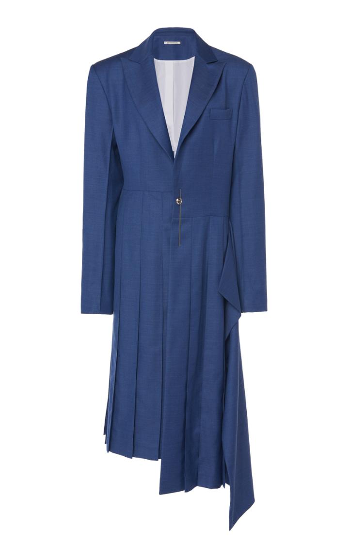 Moda Operandi Boyarovskaya Pleated Merino Wool Coat Size: Xs