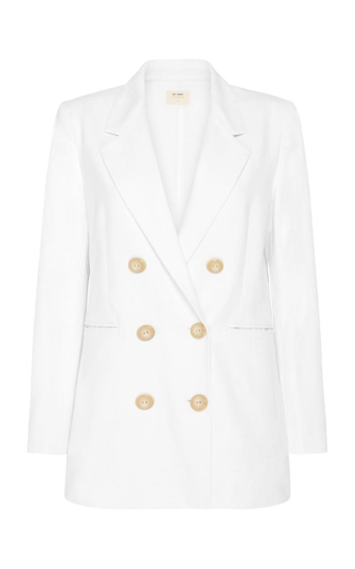 Moda Operandi St. Agni Annya Cotton-linen Double-breasted Blazer