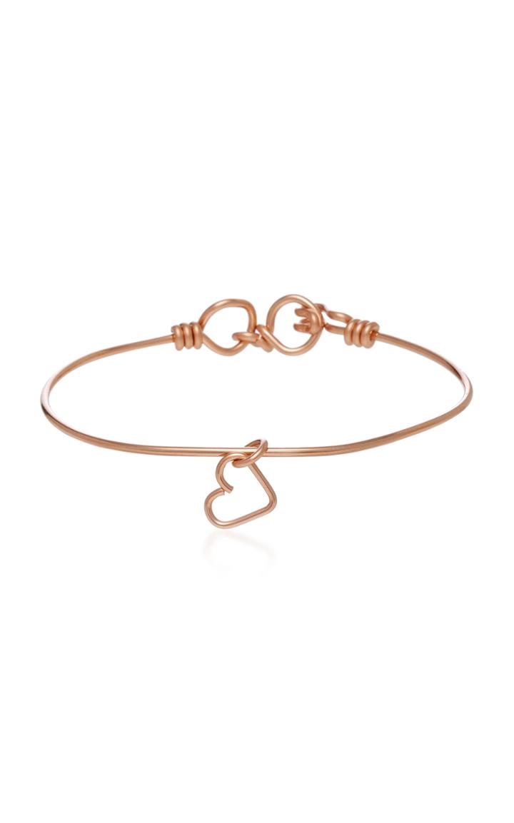 Atelier Paulin Nude 14k Rose Gold Heart Charm Bracelet