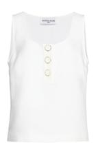 Moda Operandi Rowen Rose Sleeveless Vinyl-detailed Crepe Top Size: 34