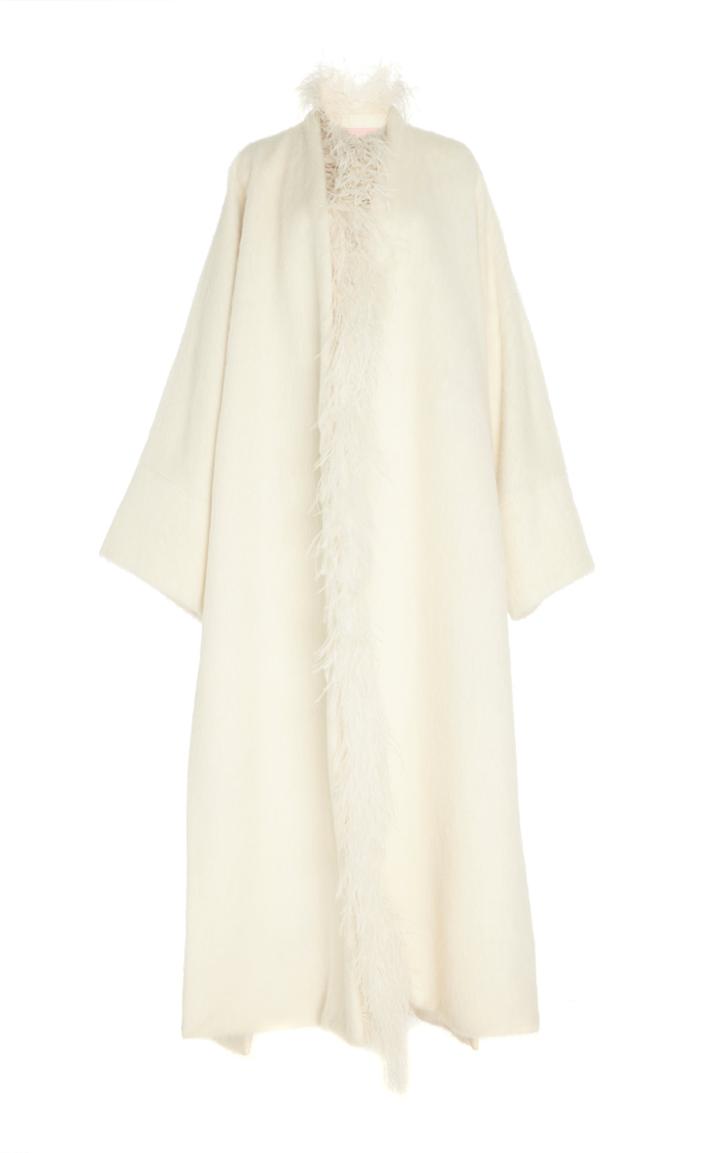 Roksanda Larisa Feathered Alpaca Wool-blend Coat