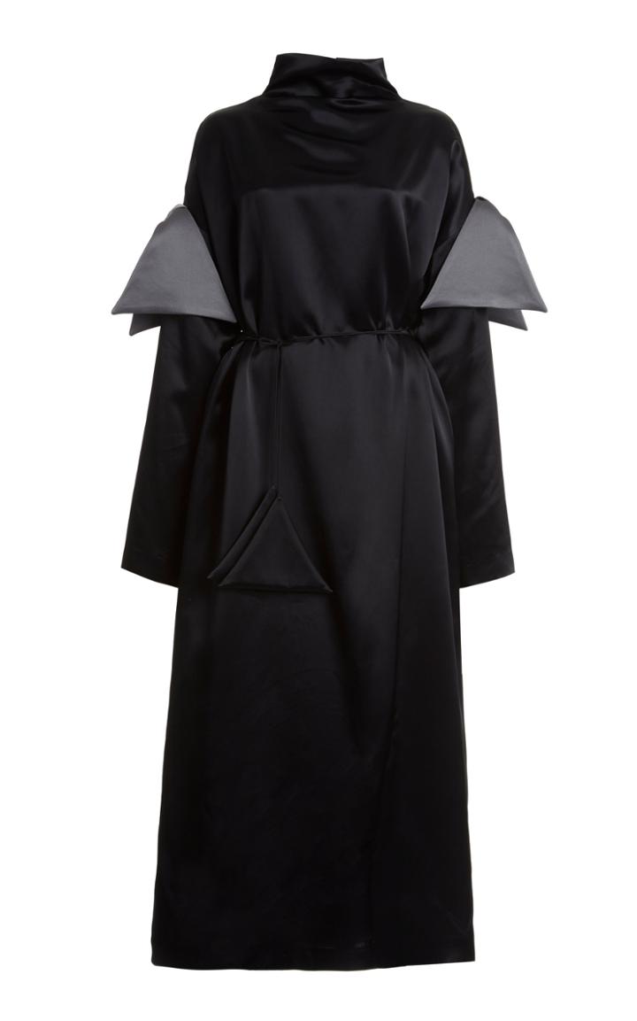 Moda Operandi Christopher Kane Bow-accented Satin Cowl Neck Dress