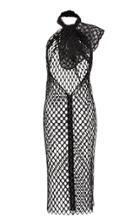 Maticevski Basis Net Pussy Bow Halter Dress