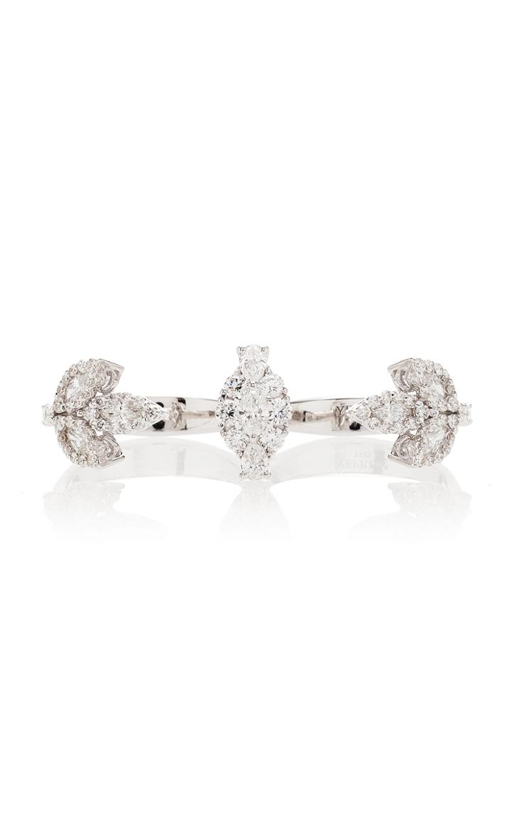 Moda Operandi Yeprem Double-finger 18k White And Diamond Ring Size: 38.0mm