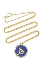 Names By Noush Treasure Disk Arabic Initial Necklace With Lapis Lazuli Gemstone