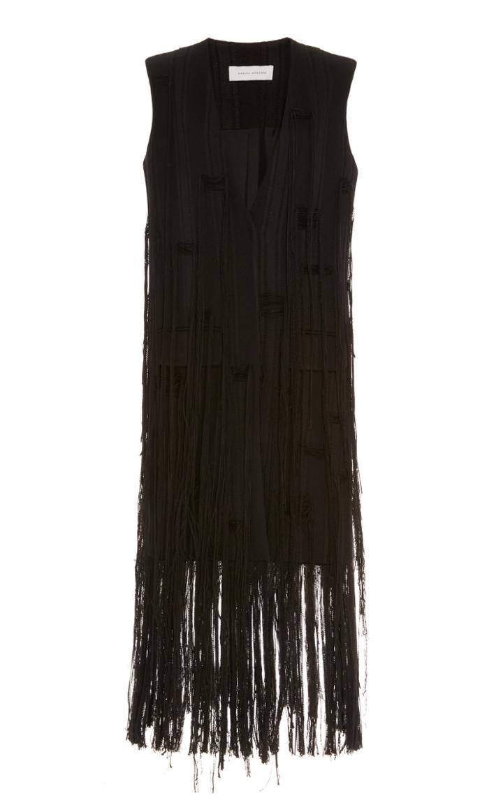 Marina Moscone Fringe Fil-coup Gilet