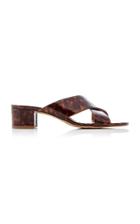 Maryam Nassir Zadeh Lauren Tortoiseshell Patent-leather Slides