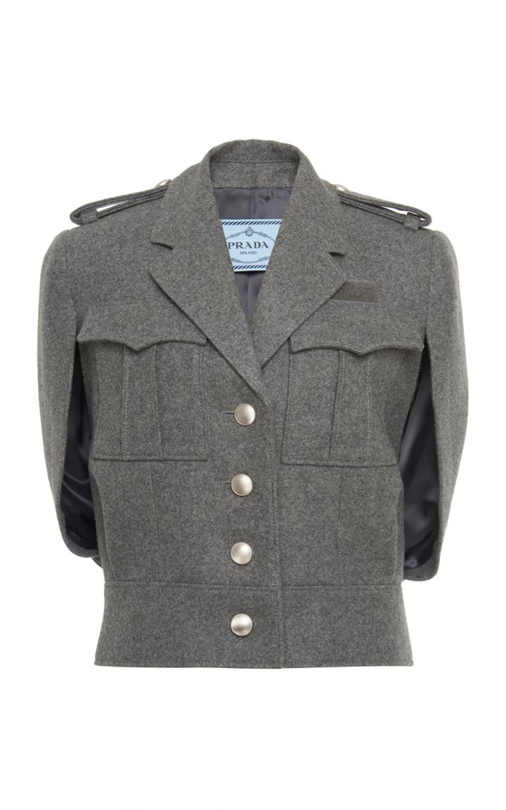 Prada Cape-effect Wool-boucl Jacket