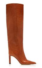 Jimmy Choo Mavis Croc-effect Leather Knee Boots Size: 38