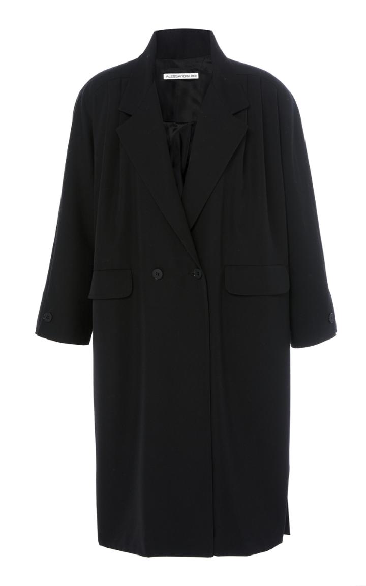Alessandra Rich Oversized Light Wool Coat