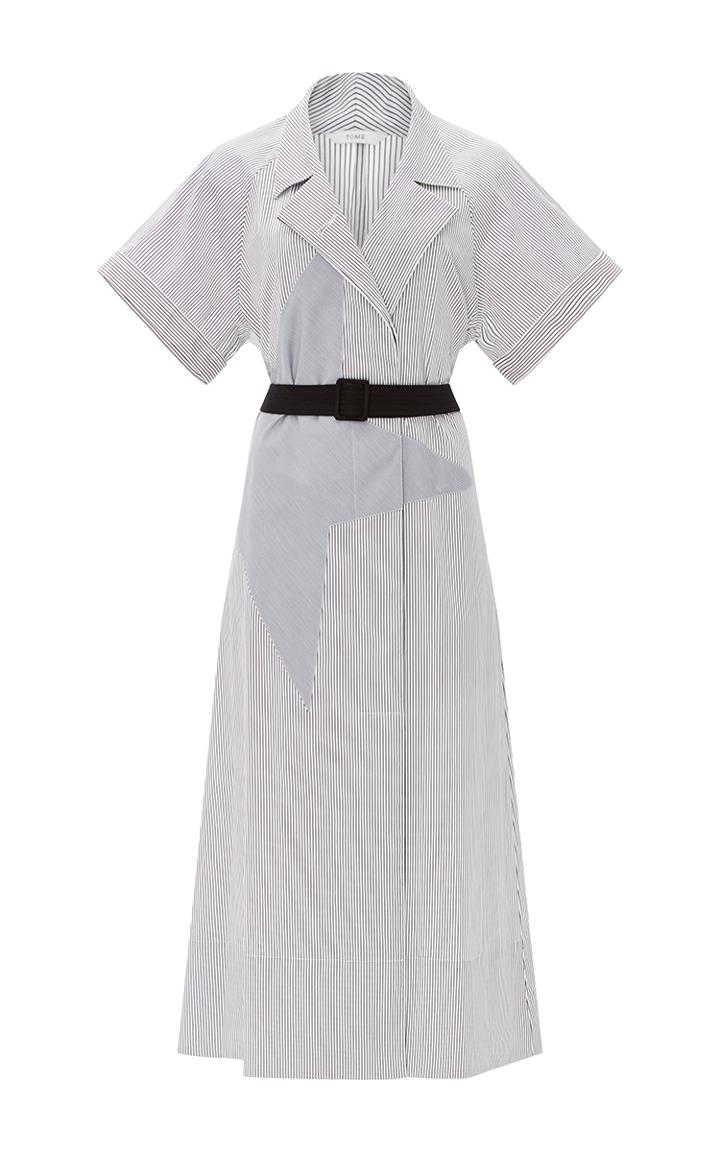 Tome Belted Stripe Star Coat Dress