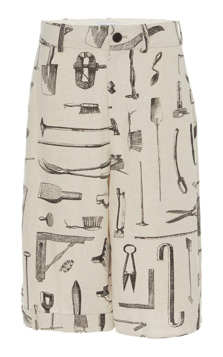 Moda Operandi Monse Printed Linen-blend Shorts Size: 0