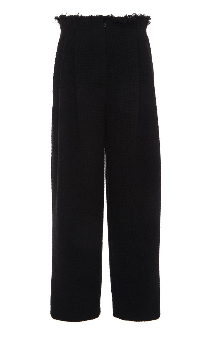 Moda Operandi Alberta Ferretti Pleated Tweed Wide-leg Pants