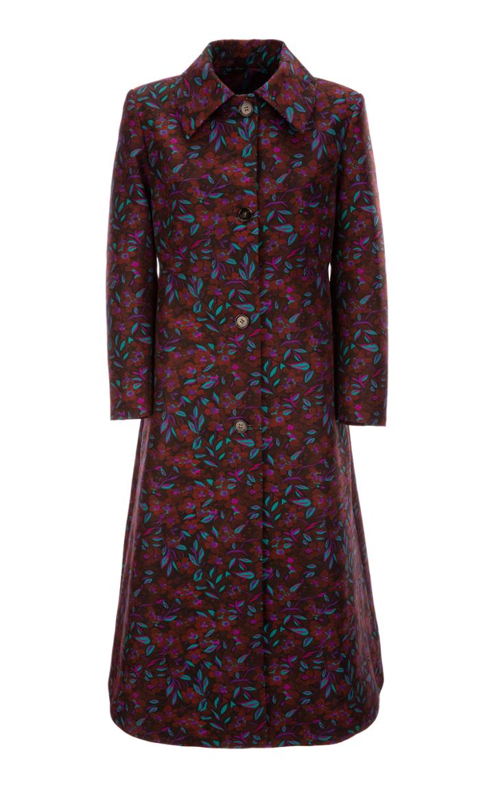 Moda Operandi La Doublej Printed Wool-blend Dress Coat