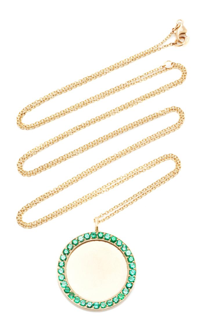Moda Operandi Emily & Ashley 14k Yellow Gold Engravable Emerald Pendant
