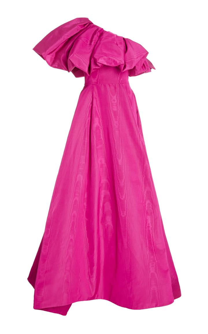 Moda Operandi Oscar De La Renta Cold-shoulder Cotton-blend Moir Gown