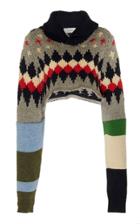 Preen By Thornton Bregazzi Delya Multi-colored Cropped Knit Sweater