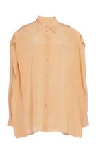 Pushbutton Oversized Cotton-blend Shirt