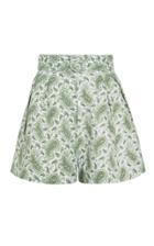 Moda Operandi Faithfull The Brand Ondine Pleated Paisley Linen High-rise Shorts