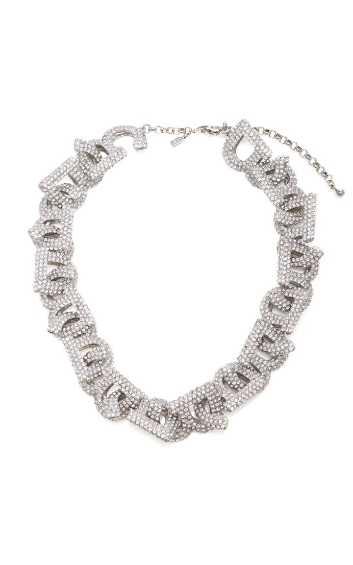 Moda Operandi Brandon Maxwell Crystal Pave Big B Link Necklace