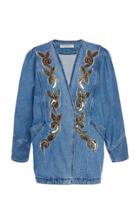 Moda Operandi Philosophy Di Lorenzo Serafini Embellished-appliqu Denim Jacket Size: