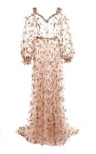Moda Operandi Luisa Beccaria Floral-embroidered Tulle Cold-shoulder Gown