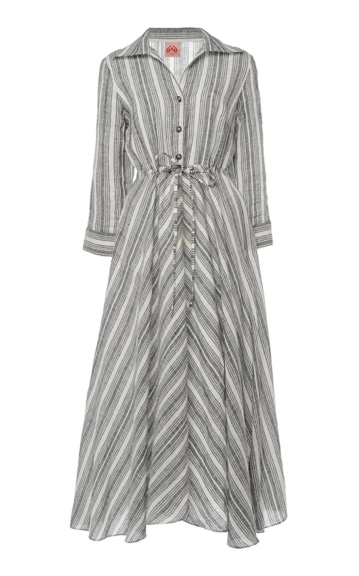 Moda Operandi Le Sirenuse Positano Louise Lucy Striped Linen Shirt Dress Size: 38