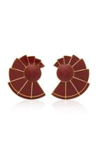 Monica Sordo Nautilus Earfan 24k Gold-plated Brass Jasper Earrings