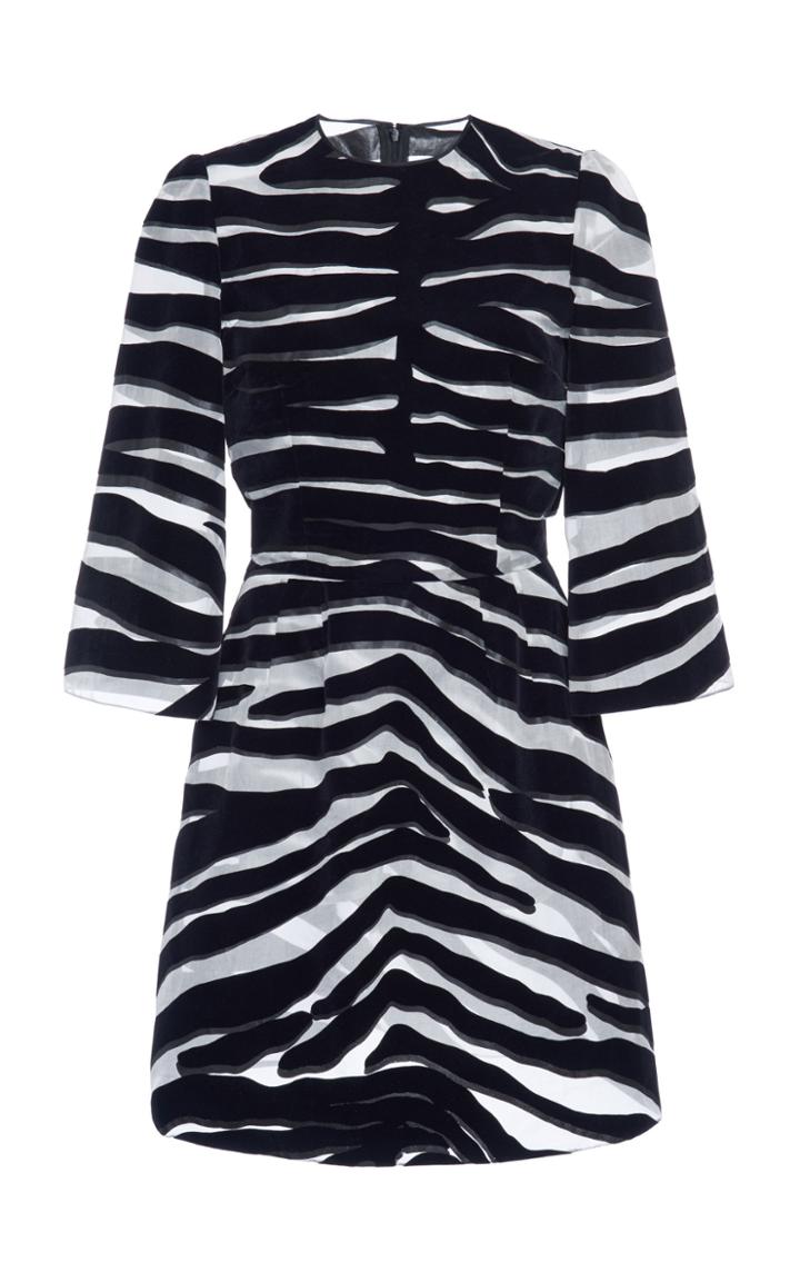 Moda Operandi Dolce & Gabbana Elbow Length Zebra Mini Dress Size: 36