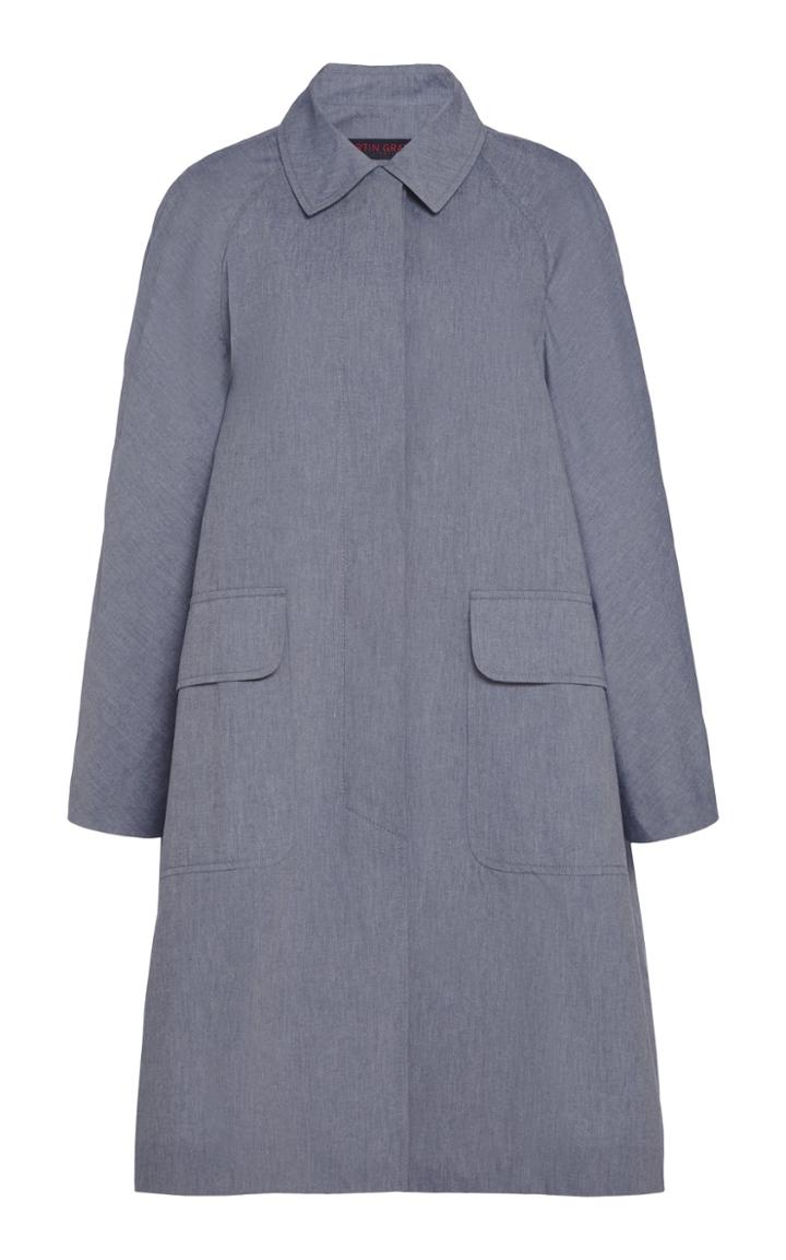 Moda Operandi Martin Grant Cotton Midi Trench Coat Size: 34