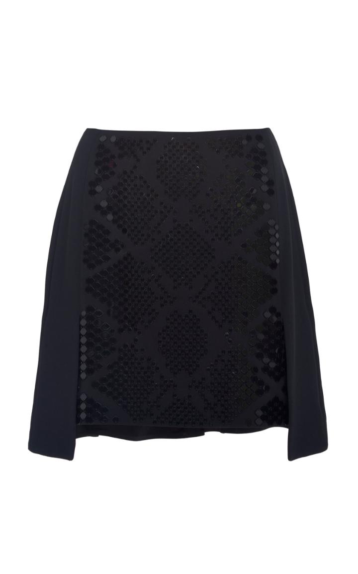 David Koma Plexi Embroidered Mini Skirt