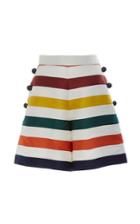 Carolina Herrera High Rise Striped Mini Shorts