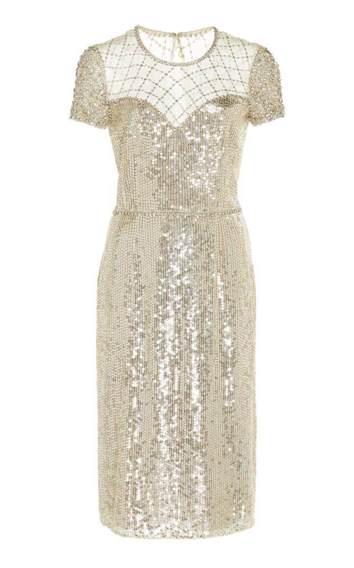 Jenny Packham Delphine Sequined Cocktail Dress