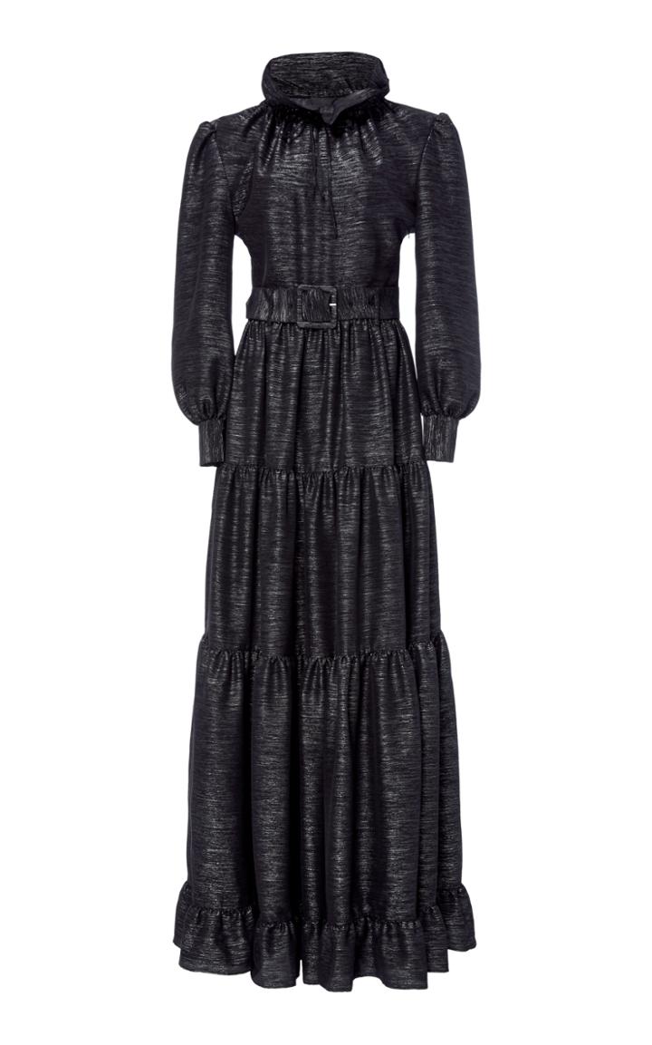 Co Heathered Lame Tiered Maxi Dress