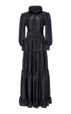 Co Heathered Lame Tiered Maxi Dress