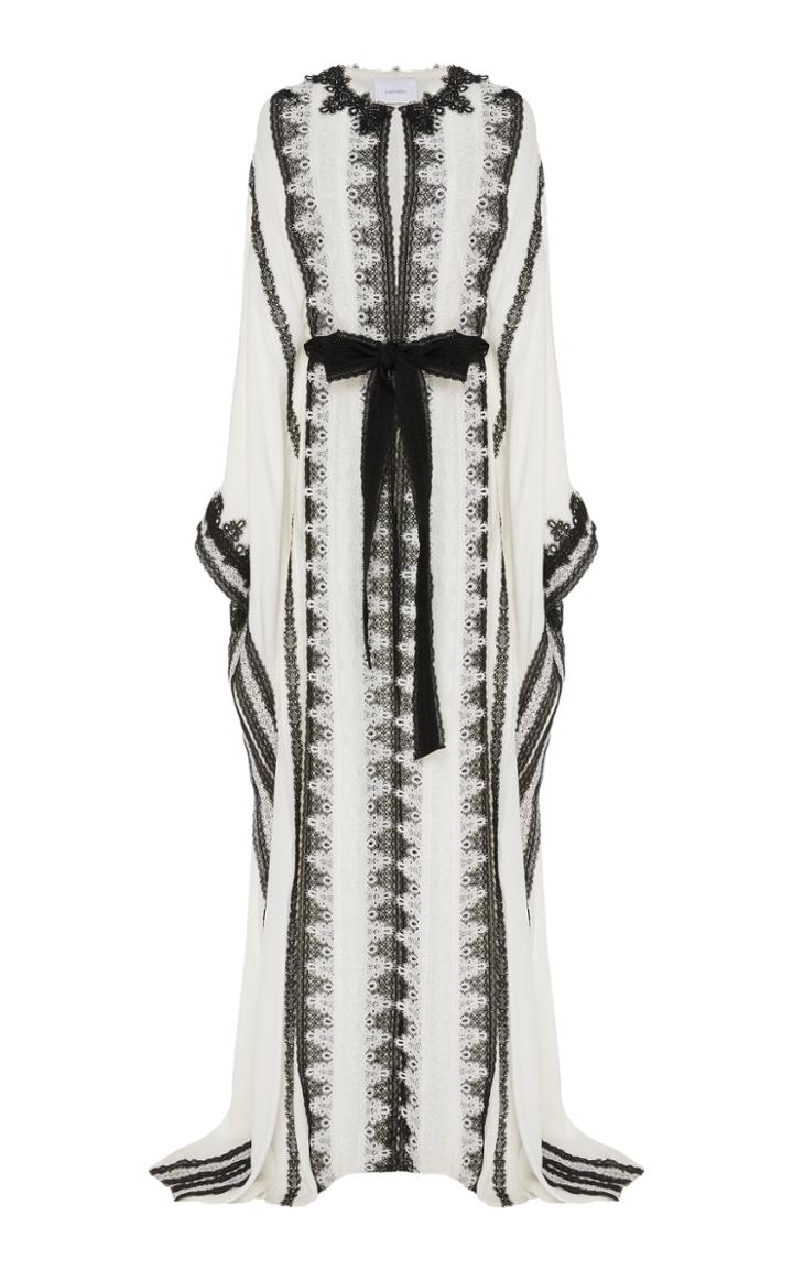 Marchesa Lace Embroidered Georgette Caftan