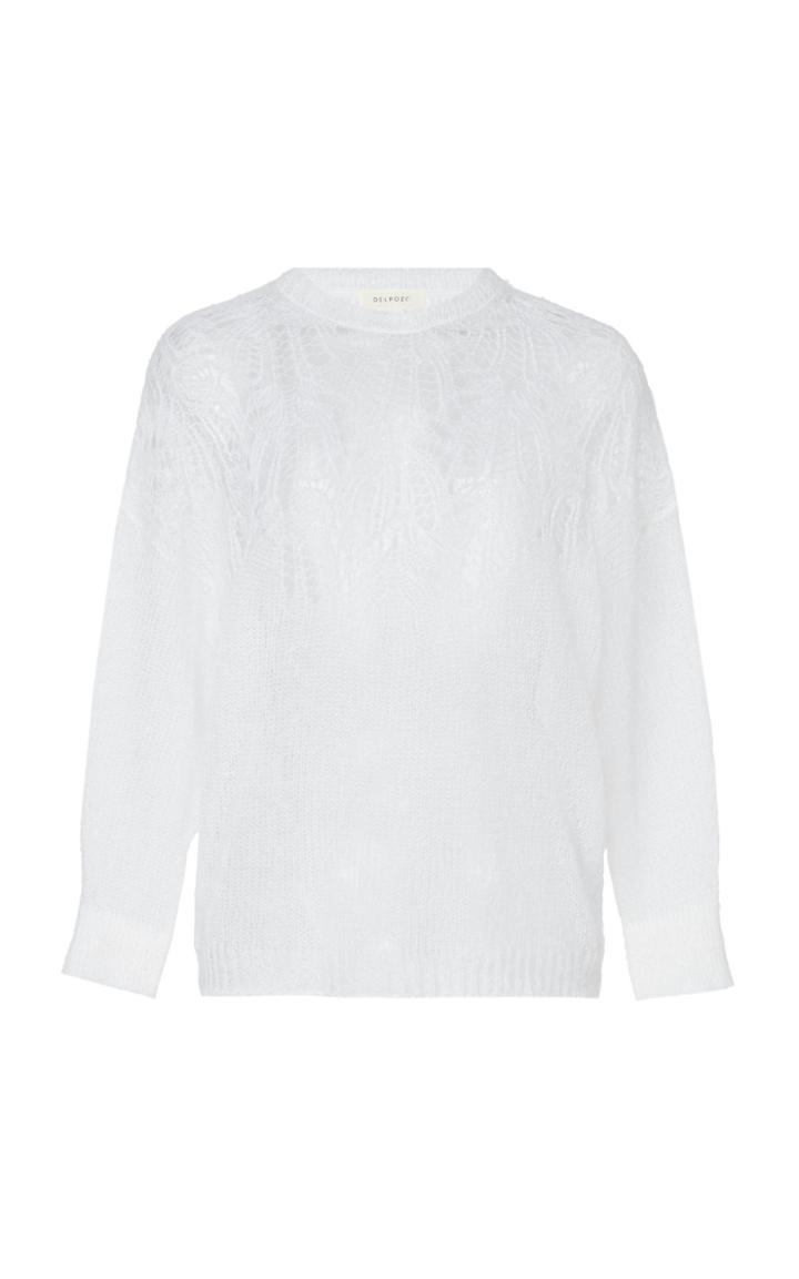 Delpozo Lace Knit Mohair Sweater