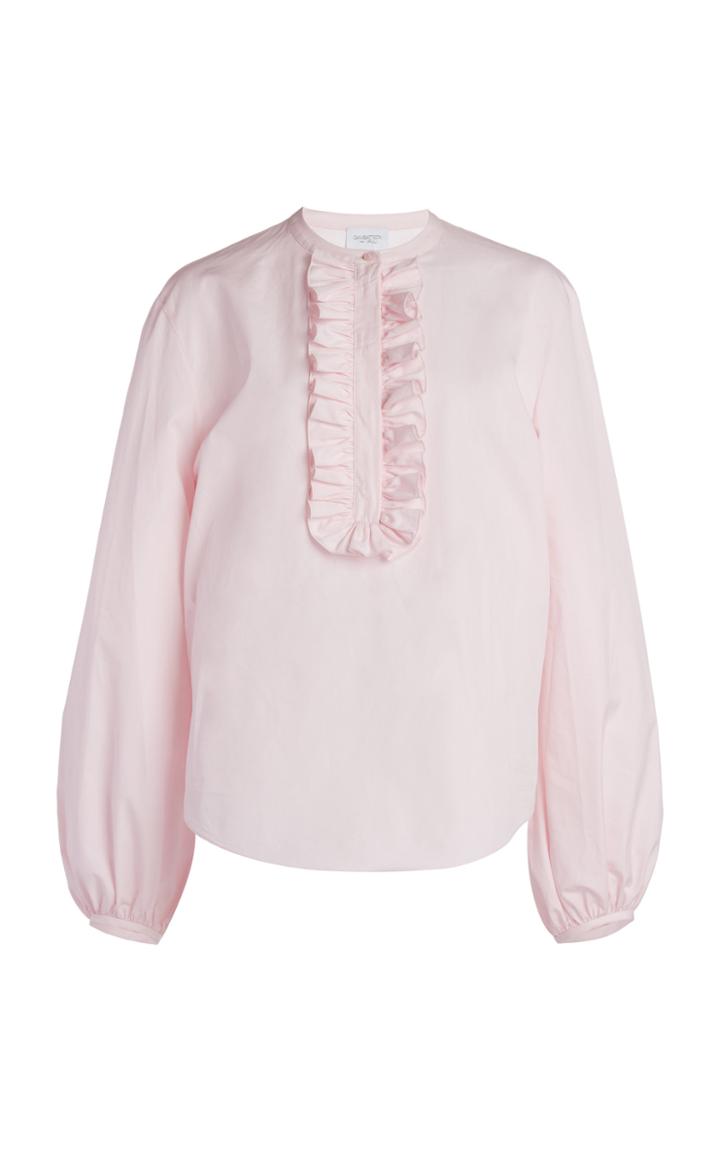 Moda Operandi Giambattista Valli Ruffle-trim Poplin Shirt