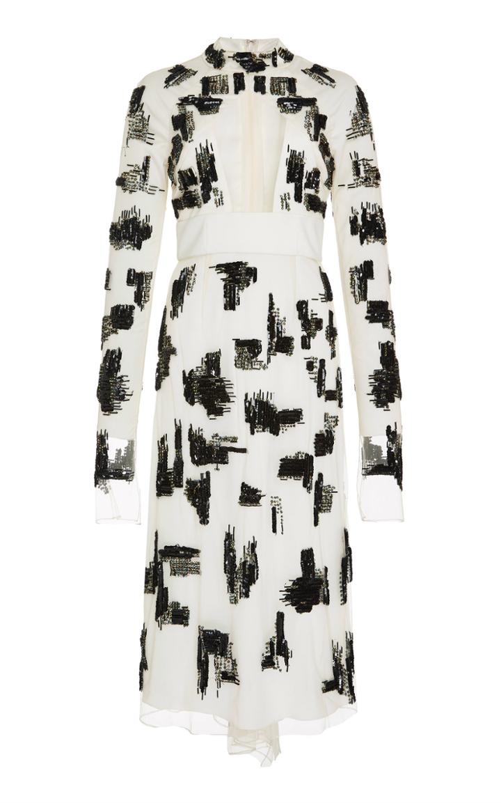 Bibhu Mohapatra Long Sleeve Beaded Dress